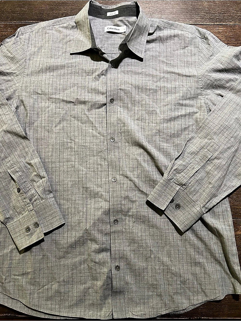 Calvin Klein Men's Cotton Checkered Shirt Size XL Like New